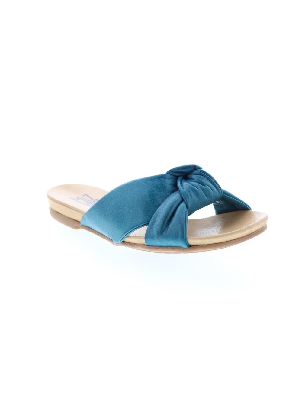 Miz Mooz Women’s Leather Knot Detail Slide Sandals Aliza Marine Blue 9.5 Shoes